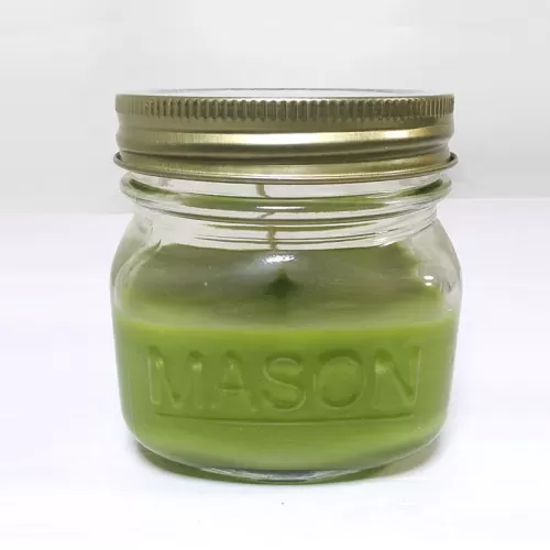 Apple Pie 3.75 oz. Scented Candle in a Glass Mason Jar: Front