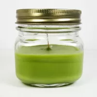 Apple Pie 3.75 oz. Scented Candle in a Glass Mason Jar: Back - Click to enlarge