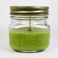 Apple Pie 3.75 oz. Scented Candle in a Glass Mason Jar: Side - Click to enlarge