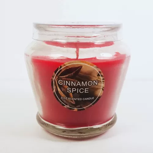 Cinnamon Spice 3 oz. Scented Candle Glass Container: Front
