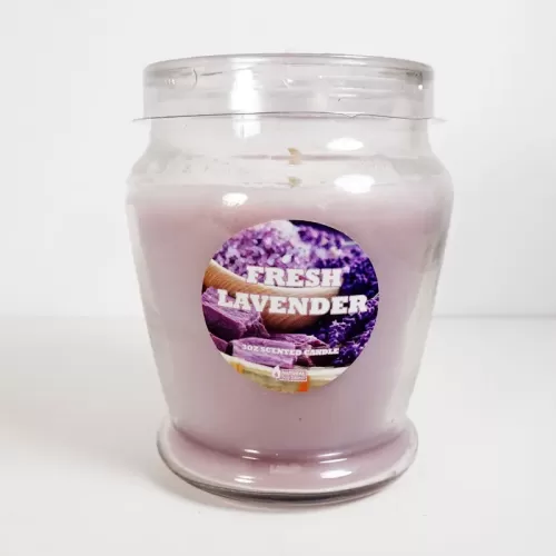 Fresh Lavender 3 oz. Scented Candle Glass Container: Front