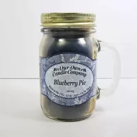 Blueberry Pie Scented Candle in Large Glass Mug: Front - Click to enlarge
