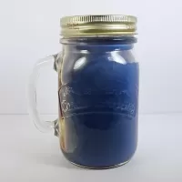 Blueberry Pie Scented Candle in Large Glass Mug: Back - Click to enlarge