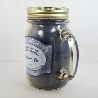 Blueberry Pie Scented Candle in Large Glass Mug: Side - Click to enlarge