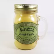 French Vanilla Scented Candle in Large Glass Mug: Front