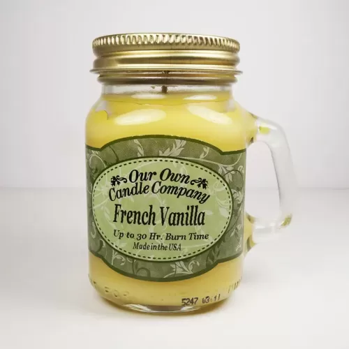 French Vanilla Candle in Small Glass Mug: Front
