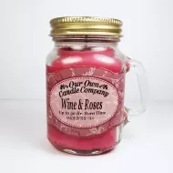 Wine and Roses Scented Candle in Small Glass Mug: Front