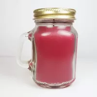 Wine and Roses Scented Candle in Small Glass Mug: Back - Click to enlarge
