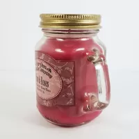 Wine and Roses Scented Candle in Small Glass Mug: Side - Click to enlarge