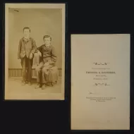 Antique CDV Carte De Visite of Two Boys Findlay Ohio: Front and Back