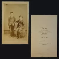 Antique CDV Carte De Visite of Two Boys Findlay Ohio: Front and Back - Click to enlarge
