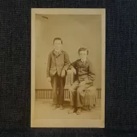 Antique CDV Carte De Visite of Two Boys Findlay Ohio: Front - Click to enlarge