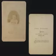 Antique CDV Carte De Visite Little Girl in Chair. Signed: Front and Back