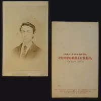 Antique CDV Carte De Visite of a Clean Shaven Man: Front and Back - Click to enlarge