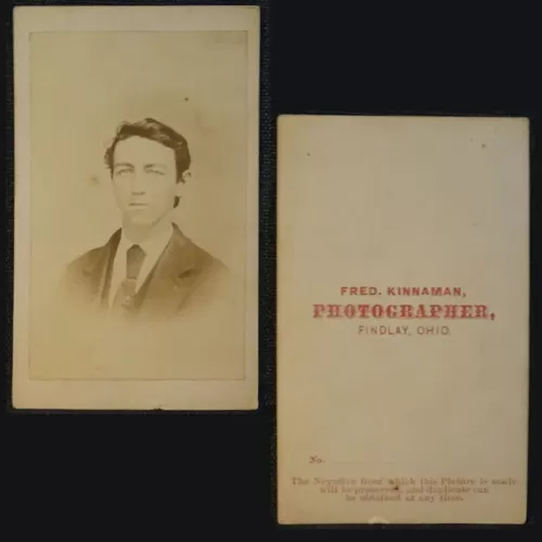 Antique CDV Carte De Visite of a Clean Shaven Man: Front and Back