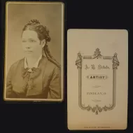 Antique CDV Carte De Visite Woman Tight Ringlet Curls: Front and Back