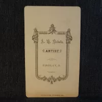 Antique CDV Carte De Visite Woman Tight Ringlet Curls: Back - Click to enlarge