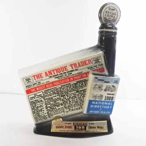 The Antique Trader 1968 Vintage Jim Beam Decanter: Front