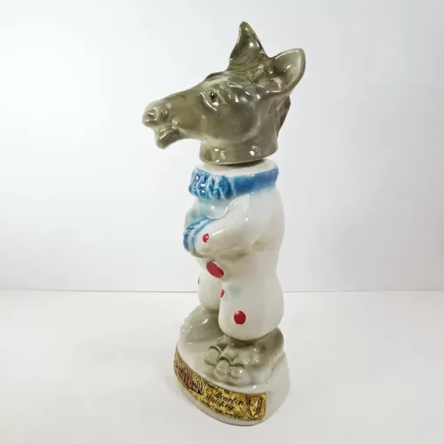 Donkey in Clown Suit 1968 Vintage Jim Beam Decanter: Left