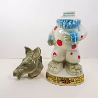 Donkey in Clown Suit 1968 Vintage Jim Beam Decanter: Top Off - Click to enlarge