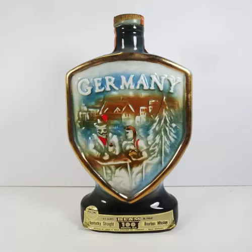 Jim Beam 1970 Decanter Map of East and West Germany: Front