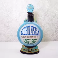 Nebraska Centennial 1967 Vintage Jim Beam Decanter: Front - Click to enlarge