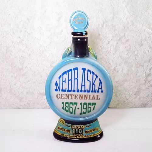 Nebraska Centennial 1967 Vintage Jim Beam Decanter: Front