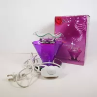 Wildflowers on Purple Electric Scented Oil Warmer: With Box - Click to enlarge