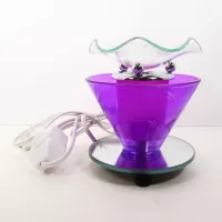 Wildflowers on Purple Electric Scented Oil Warmer: Back - Click to enlarge