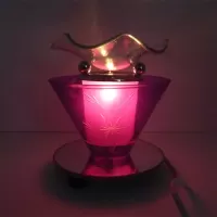 Wildflowers on Purple Electric Scented Oil Warmer: Turned On - Click to enlarge