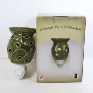 Green Ivy Ceramic Plug In Scented Tart Warmer: With Box