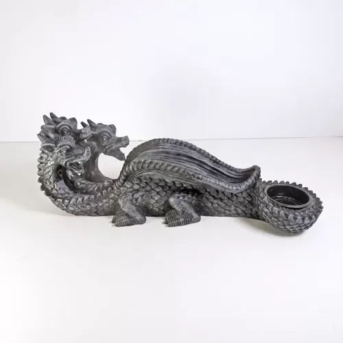 Three Headed Dragon Figurine Incense Burner Holder: Right