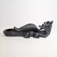 Three Headed Dragon Figurine Incense Burner Holder: Left - Click to enlarge