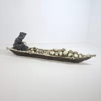 Grim Reaper in Boat of Skulls Incense Burner Holder: Right - Click to enlarge