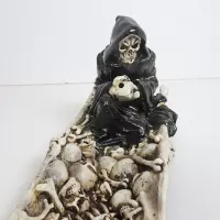 Grim Reaper in Boat of Skulls Incense Burner Holder: Reaper - Click to enlarge