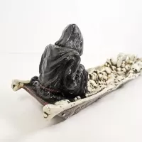 Grim Reaper in Boat of Skulls Incense Burner Holder: Reaper Back - Click to enlarge