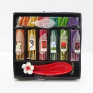67 Piece Incense Gift Set with Red Holder Sticks Cones: Front