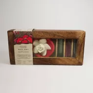 Incense Gift Set with Ash Catcher and Sticks in Wood Box: Front
