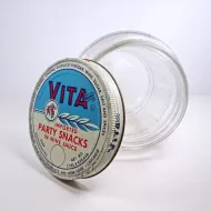 Vita Imported Party Snacks Vintage Ball Glass Jar with Lid: Inside