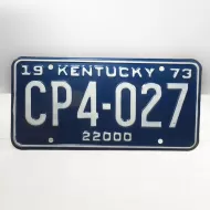 1973 Kentucky state commercial license plate CP4-027: Front