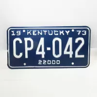 1973 Kentucky state commercial license plate CP4-042: Front - Click to enlarge