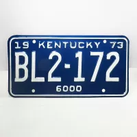 1973 Kentucky state commercial license plate BL2-172: Front - Click to enlarge