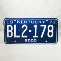 1973 Kentucky state commercial license plate BL2-178: Front - Click to enlarge