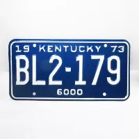1973 Kentucky state commercial license plate BL2-179: Front - Click to enlarge