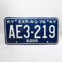 1976 Kentucky Commercial State License Plate AE3-219: Front - Click to enlarge