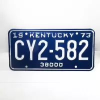 1973 Kentucky Commercial State License Plate CY2-582: Front - Click to enlarge
