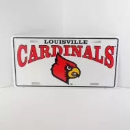 Louisville Cardinals U of L License Plate Sign on White: Front