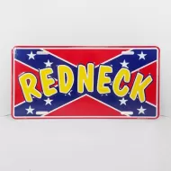 Redneck Novelty License Plate Sign Confederate Flag: Front