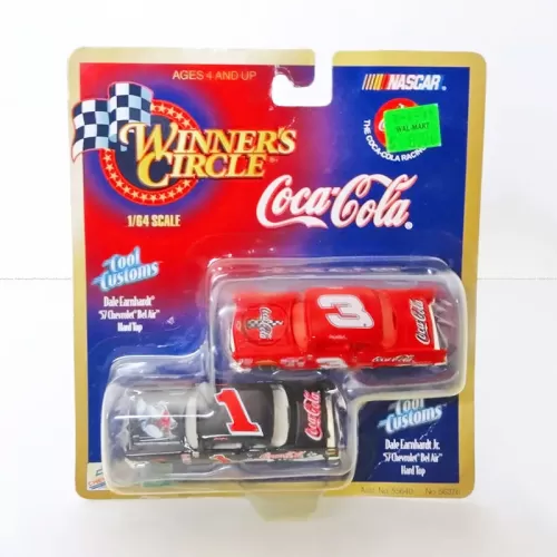 1999 Nascar Dale Earnhardt Jr and Sr 1:64 Coca Cola Racing Family Cars in Package: Front