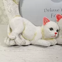 White cat and kittens fine detail polyresin photo frame. Holds one 6x4 picture: First Kitten - Click to enlarge